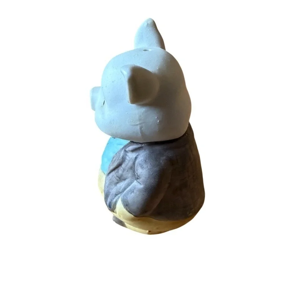 Vintage Fitz & Floyd‎ Pig Figurine Bell Dressed Pig in Vest 4in ceramic farmcore